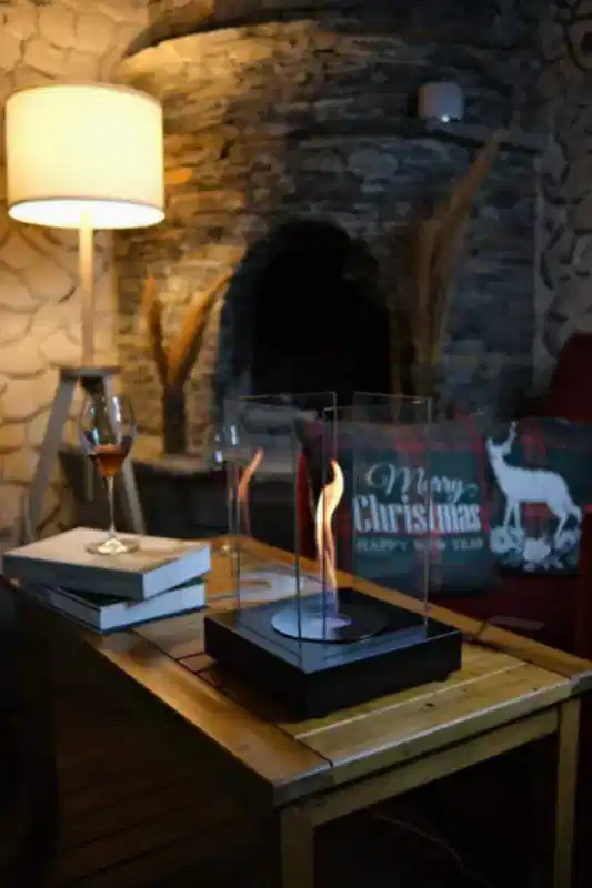 Masa Üstü Kare Şömine Siyah