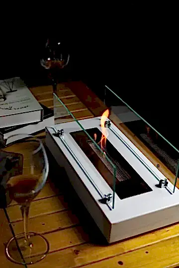 SSCONCEPT Lüx Dikdörtgen Masaüstü Şömine Beyaz