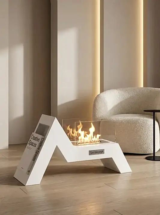 AngelFire Taşınabilir Şömine (Beyaz)