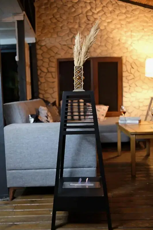 Ayaklı Bahçe Teras Şöminesi Bacasız Bioethanol Şömine