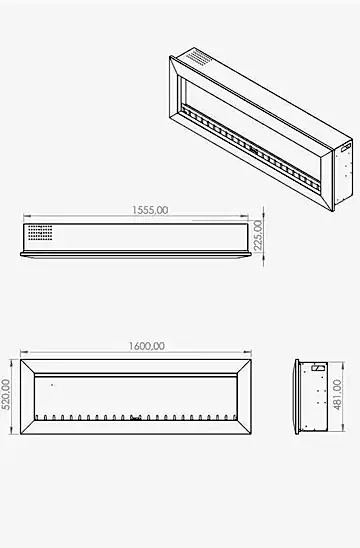 Elektrikli Şömine RGB renkli 160 cm ( Isıtmalı )