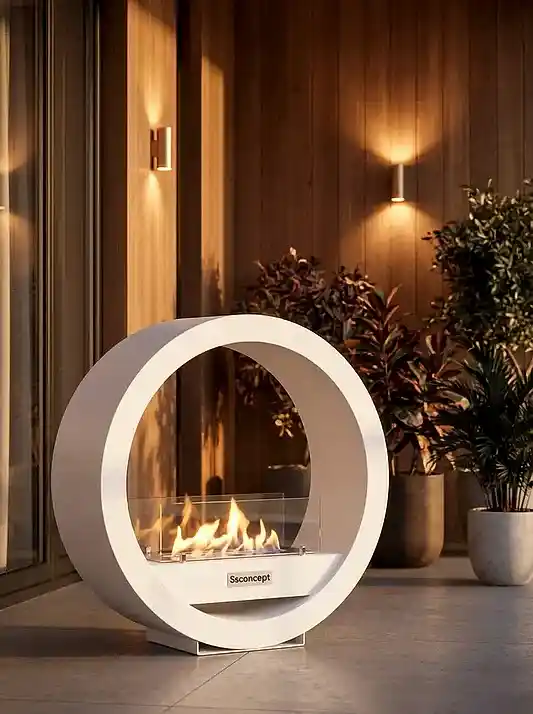LunaFire Taşınabilir Şömine (Beyaz)
