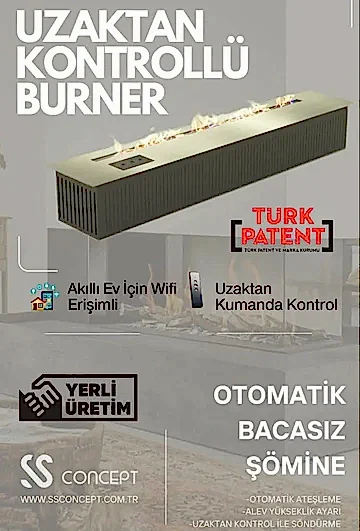 Uzaktan Kontrollü 150 Cm Bioethanol Burner Şömine