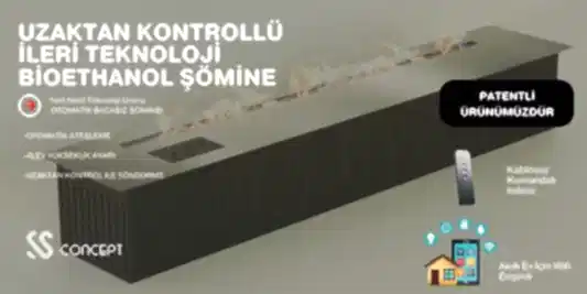 Uzaktan Kontrollü 120 Cm Bioethanol Burner Şömine
